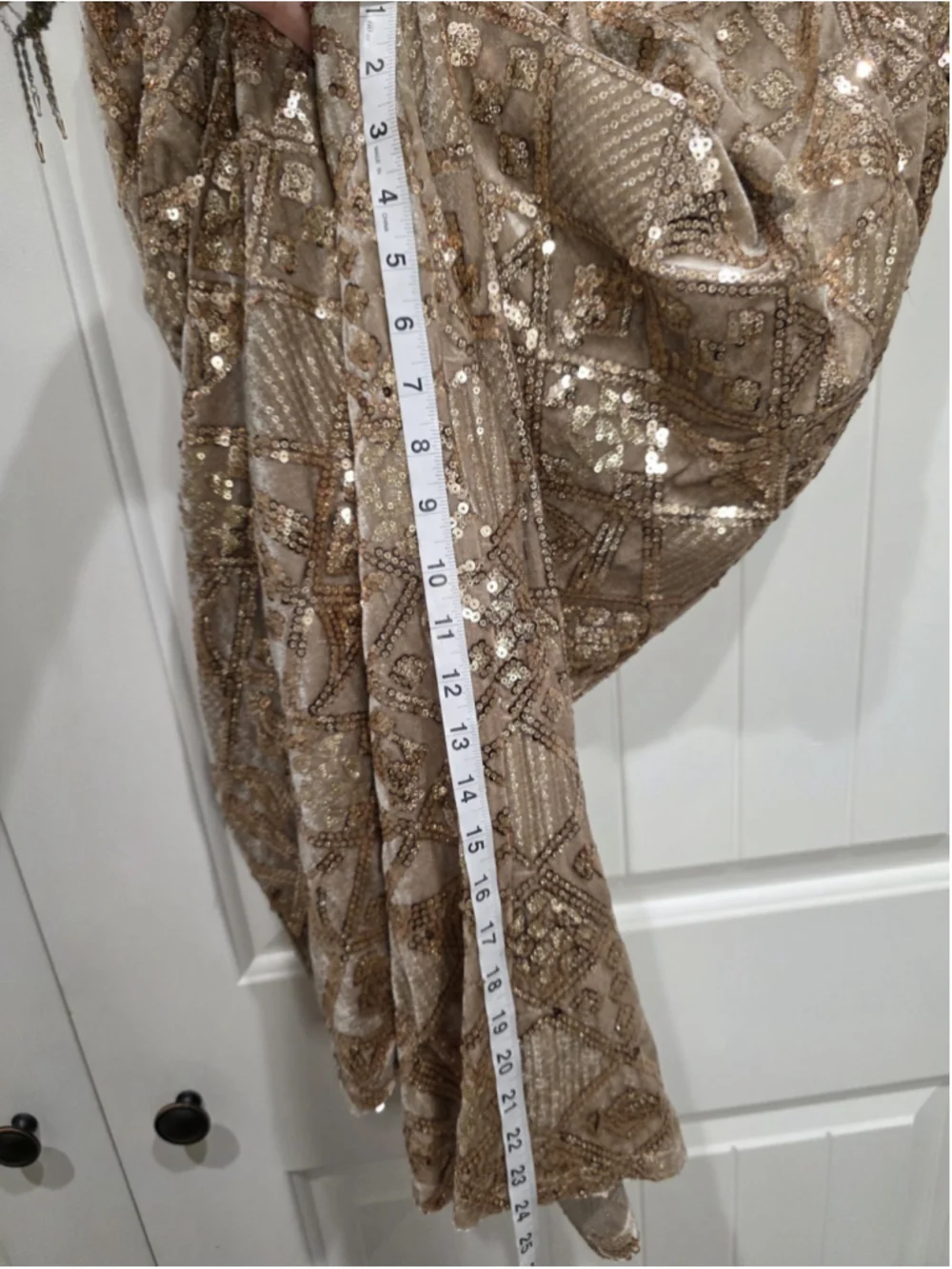 Piper & Scoot Exclusive Sequin Velvet Lounge Set Gold Champagne Top S OS Pants L